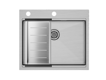 Кухонная мойка Paulmark PM705951-BS+A405-BS 59х51 цвет брашированная нержавеющая сталь поверхность матовая